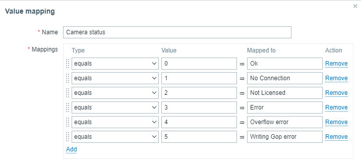 milestone camera status monitoring values