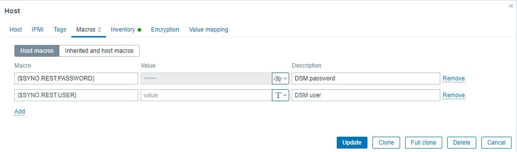 zabbix hyper backup host macro